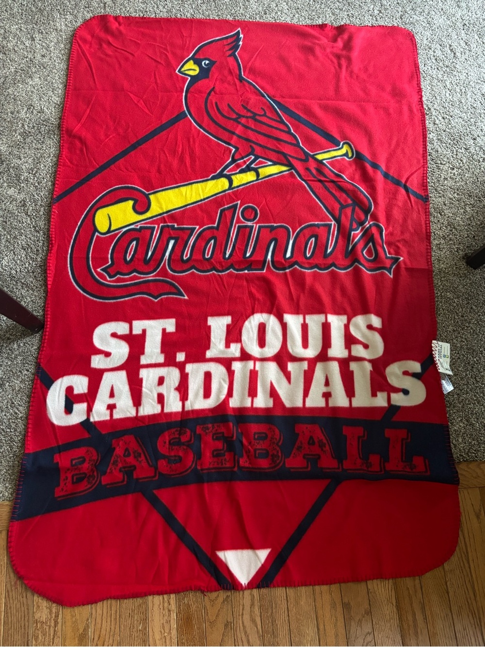 Northwest St. Louis Cardinals Red and Yellow Baseball Throw Blanket